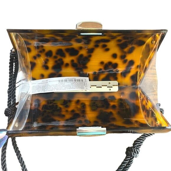 NWT ZARA Tortoiseshell Acrylic Hinged Shoulder Bag - Picture 4 of 12